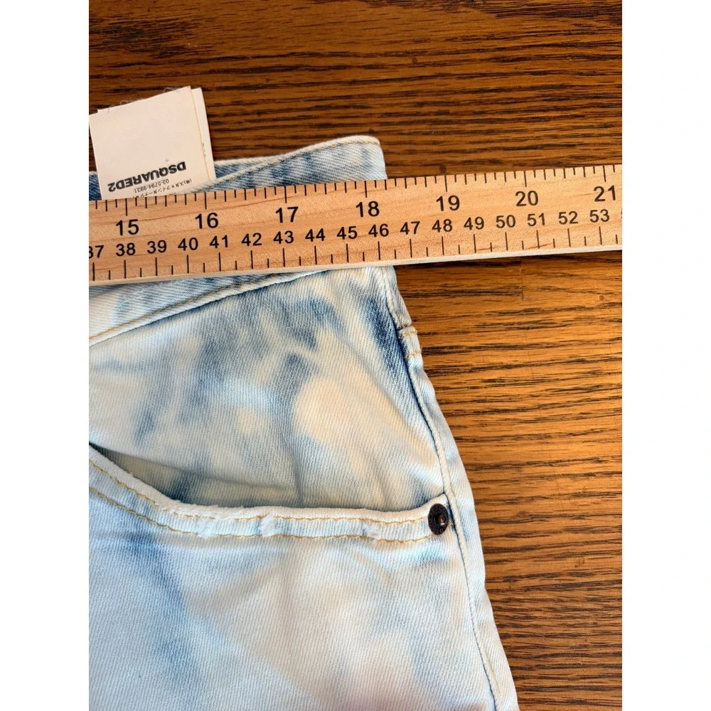 DSQUARED2 Cool Guy Jeans 52 Blue White Tie Dye Denim Made Italy Mens W36